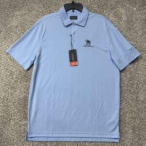 Chase 54 Polo Shirt Men’s Large Blue Performance Golf Stretch NAOAGA Jr Logo New